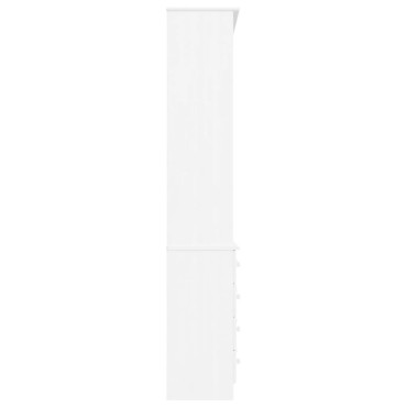 vidaXL Βιβλιοθήκη με Συρτάρια ALTA Λευκή 77x35x186,5cm Μασίφ Πεύκο 1 τεμ.