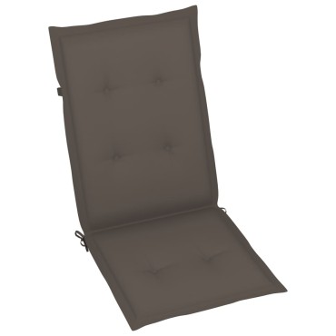 vidaXL Μαξιλάρια Καρέκλας Κήπου με Πλάτη 6 τεμ. Taupe 120x50x3cm