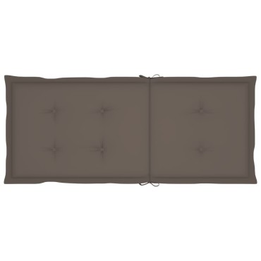 vidaXL Μαξιλάρια Καρέκλας Κήπου με Πλάτη 6 τεμ. Taupe 120x50x3cm