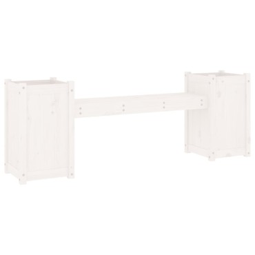 vidaXL Ζαρντινιέρα Παγκάκι Λευκό 180x36x63cm από Μασίφ Ξύλο Πεύκου 1 τεμ.