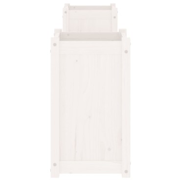 vidaXL Ζαρντινιέρα Παγκάκι Λευκό 180x36x63cm από Μασίφ Ξύλο Πεύκου 1 τεμ.