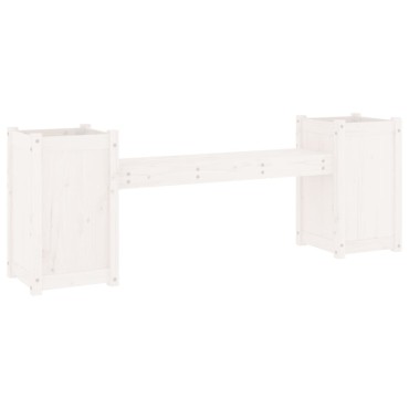 vidaXL Ζαρντινιέρα Παγκάκι Λευκό 180x36x63cm από Μασίφ Ξύλο Πεύκου 1 τεμ.