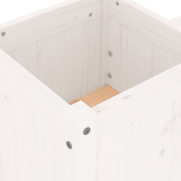 vidaXL Ζαρντινιέρα Παγκάκι Λευκό 180x36x63cm από Μασίφ Ξύλο Πεύκου 1 τεμ.