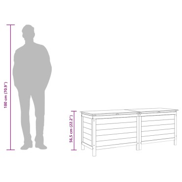 vidaXL Μπαούλο Αποθ. Κήπου Καφέ 150x50x56,5cm Μασίφ Ξύλο Ελάτης 1 τεμ.