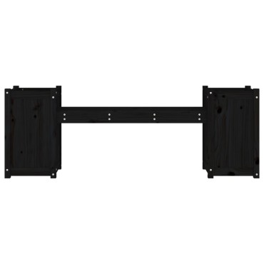 vidaXL Ζαρντινιέρα Παγκάκι Μαύρο 180x36x63cm από Μασίφ Ξύλο Πεύκου 1 τεμ.