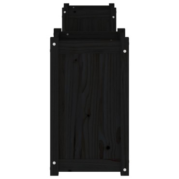 vidaXL Ζαρντινιέρα Παγκάκι Μαύρο 180x36x63cm από Μασίφ Ξύλο Πεύκου 1 τεμ.