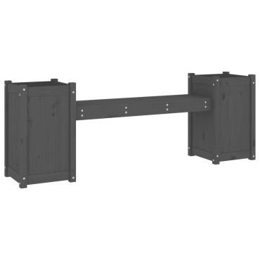vidaXL Ζαρντινιέρα Παγκάκι Γκρι 180x36x63cm από Μασίφ Ξύλο Πεύκου 1 τεμ.