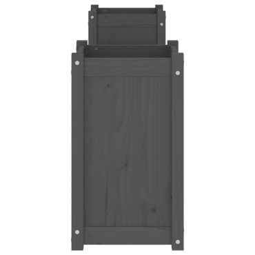 vidaXL Ζαρντινιέρα Παγκάκι Γκρι 180x36x63cm από Μασίφ Ξύλο Πεύκου 1 τεμ.