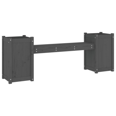 vidaXL Ζαρντινιέρα Παγκάκι Γκρι 180x36x63cm από Μασίφ Ξύλο Πεύκου 1 τεμ.