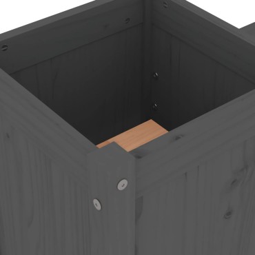 vidaXL Ζαρντινιέρα Παγκάκι Γκρι 180x36x63cm από Μασίφ Ξύλο Πεύκου 1 τεμ.