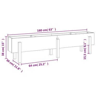 vidaXL Ζαρντινιέρα Υπερυψωμένη 160x30x38 εκ. Μασίφ Ξύλο Ψευδοτσούγκας