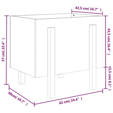 vidaXL Ζαρντινιέρα Λευκή 62x50x57 εκ. από Μασίφ Ξύλο Πεύκου