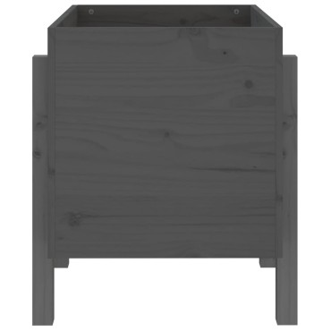 vidaXL Ζαρντινιέρα Γκρι 62x50x57 εκ. από Μασίφ Ξύλο Πεύκου
