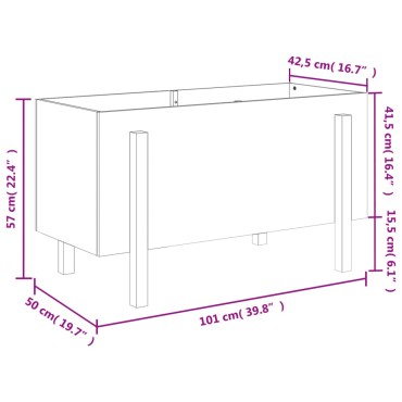 vidaXL Ζαρντινιέρα Υπερυψωμένη 101x50x57 εκ. Μασίφ Ξύλο Ψευδοτσούγκας