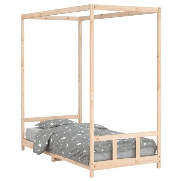 vidaXL Πλαίσιο Παιδικού Κρεβατιού 90x190cm από Μασίφ Ξύλο Πεύκου 1 τεμ. - Μονό