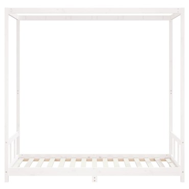 vidaXL Πλαίσιο Παιδικού Κρεβατιού Λευκό 90x190cm από Μασίφ Ξύλο Πεύκου 1 τεμ. - Μονό