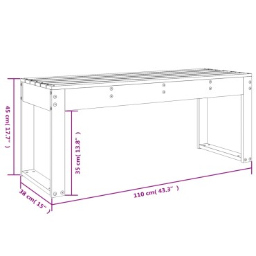 vidaXL Παγκάκι Κήπου Λευκό 110x38x45cm από Μασίφ Ξύλο Πεύκου 1 τεμ.