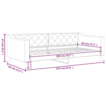 vidaXL Καναπές Κρεβάτι Κρεμ 80x200cm Υφασμάτινος 1 τεμ. - Μονό
