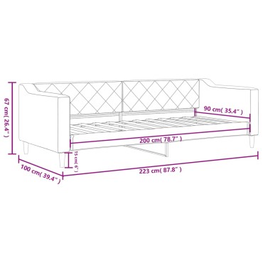 vidaXL Καναπές Κρεβάτι Ανοιχτό Γκρι 90 x 200 εκ. Υφασμάτινος