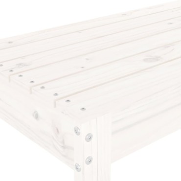 vidaXL Παγκάκι Κήπου Λευκό 80x38x45cm από Μασίφ Ξύλο Πεύκου 1 τεμ.