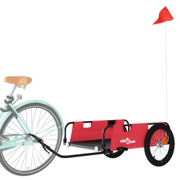 vidaXL Τρέιλερ Ποδηλάτου Κόκκινο Ύφασμα Oxford/Σίδηρο