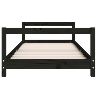 vidaXL Πλαίσιο Παιδικού Κρεβατιού Μαύρο 90x190cm Μασίφ Ξύλο Πεύκου 1 τεμ. - Μονό