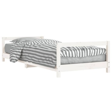 vidaXL Πλαίσιο Παιδικού Κρεβατιού Λευκό 90x190cm από Μασίφ Ξύλο Πεύκου 1 τεμ. - Μονό