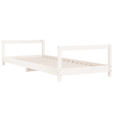vidaXL Πλαίσιο Παιδικού Κρεβατιού Λευκό 90x190cm από Μασίφ Ξύλο Πεύκου 1 τεμ. - Μονό
