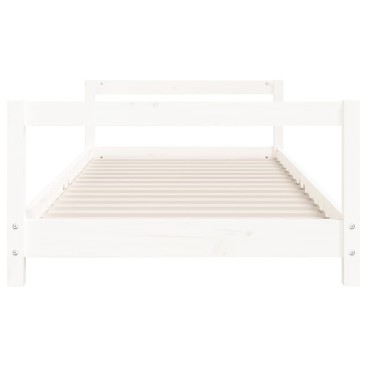 vidaXL Πλαίσιο Παιδικού Κρεβατιού Λευκό 90x190cm από Μασίφ Ξύλο Πεύκου 1 τεμ. - Μονό
