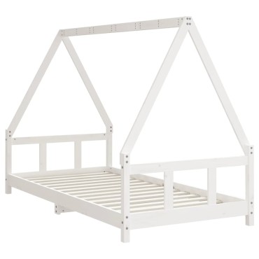 vidaXL Πλαίσιο Παιδικού Κρεβατιού Λευκό 90x190cm από Μασίφ Ξύλο Πεύκου 1 τεμ. - Μονό