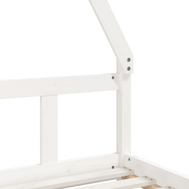 vidaXL Πλαίσιο Παιδικού Κρεβατιού Λευκό 90x190cm από Μασίφ Ξύλο Πεύκου 1 τεμ. - Μονό