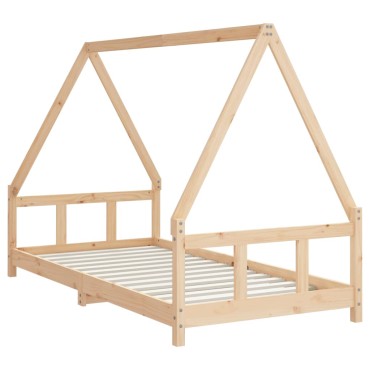 vidaXL Πλαίσιο Παιδικού Κρεβατιού 90x190cm από Μασίφ Ξύλο Πεύκου 1 τεμ. - Μονό