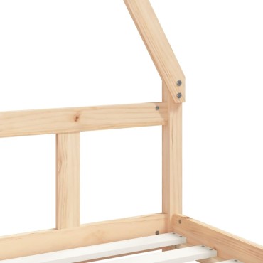 vidaXL Πλαίσιο Παιδικού Κρεβατιού 90x190cm από Μασίφ Ξύλο Πεύκου 1 τεμ. - Μονό