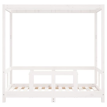 vidaXL Πλαίσιο Παιδικού Κρεβατιού Λευκό 70x140cm Μασίφ Ξύλο Πεύκου 1 τεμ. - Μονό