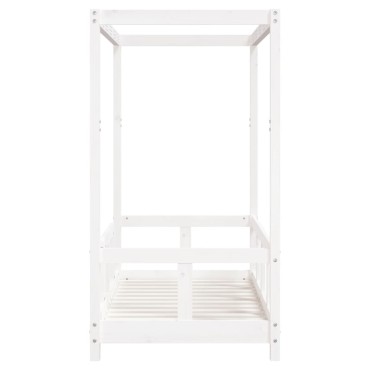 vidaXL Πλαίσιο Παιδικού Κρεβατιού Λευκό 70x140cm Μασίφ Ξύλο Πεύκου 1 τεμ. - Μονό