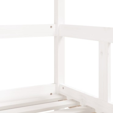 vidaXL Πλαίσιο Παιδικού Κρεβατιού Λευκό 70x140cm Μασίφ Ξύλο Πεύκου 1 τεμ. - Μονό