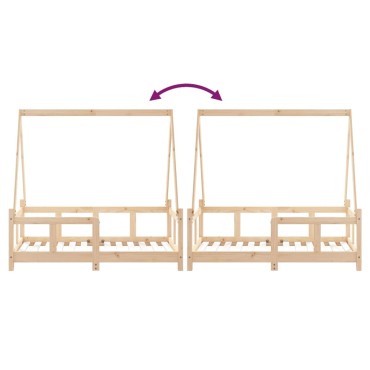 vidaXL Πλαίσιο Παιδικού Κρεβατιού 70x140cm από Μασίφ Ξύλο Πεύκου 1 τεμ. - Μονό