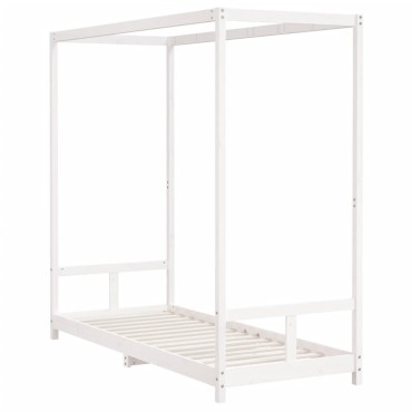 vidaXL Πλαίσιο Παιδικού Κρεβατιού Λευκό 80x200cm Μασίφ Ξύλο Πεύκου 1 τεμ. - Μονό