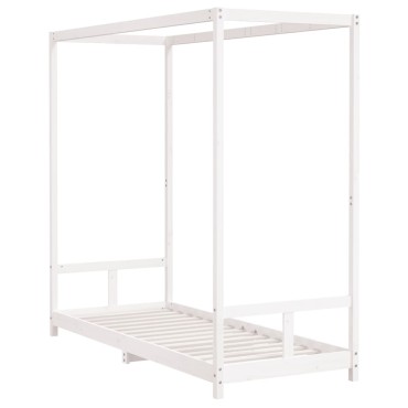 vidaXL Πλαίσιο Παιδικού Κρεβατιού Λευκό 80x200cm Μασίφ Ξύλο Πεύκου 1 τεμ. - Μονό