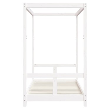 vidaXL Πλαίσιο Παιδικού Κρεβατιού Λευκό 80x160cm Μασίφ Ξύλο Πεύκου 1 τεμ. - Μονό