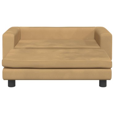vidaXL Κρεβάτι Σκύλου με Προέκταση Καφέ 100 x 50 x 30 εκ. Βελούδινο