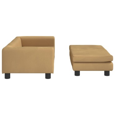vidaXL Κρεβάτι Σκύλου με Προέκταση Καφέ 100 x 50 x 30 εκ. Βελούδινο