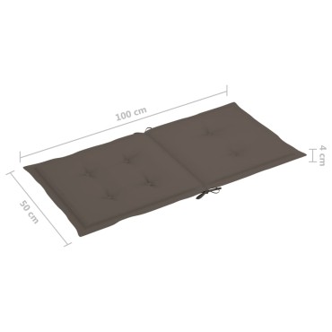 vidaXL Μαξιλάρια Καρέκλας Κήπου Πλάτη 6τεμ Taupe 100x50x3cm Oxford Ύφ.