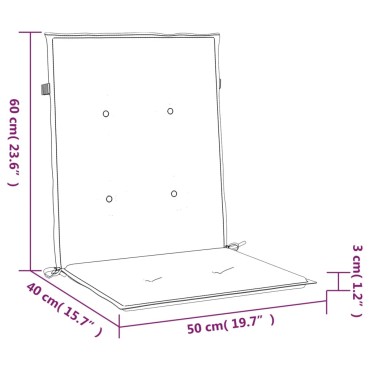 vidaXL Μαξιλάρια Καρέκλας Κήπου Πλάτη 6τεμ Taupe 100x50x3cm Oxford Ύφ.