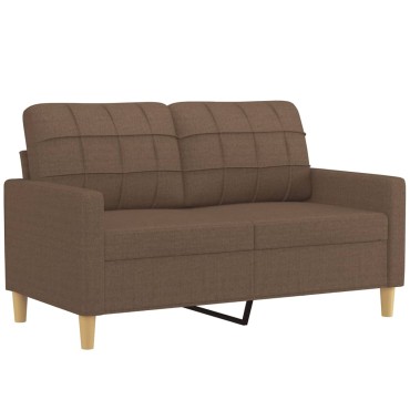 vidaXL Καναπές Διθέσιος Καφέ Υφασμάτινος 138x77x80cm 1 τεμ.