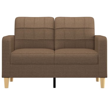vidaXL Καναπές Διθέσιος Καφέ Υφασμάτινος 138x77x80cm 1 τεμ.