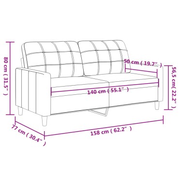 vidaXL Καναπές Διθέσιος Κρεμ Υφασμάτινος 158x77x80cm 1 τεμ.
