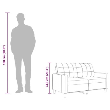 vidaXL Καναπές Διθέσιος Κρεμ Υφασμάτινος 158x77x80cm 1 τεμ.
