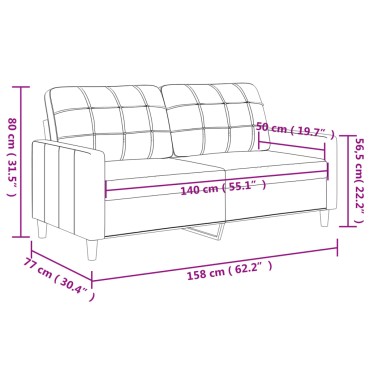 vidaXL Καναπές Διθέσιος Υφασμάτινος 158x77x80cm 1 τεμ.