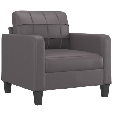 vidaXL Πολυθρόνα Γκρι Συνθετικό δέρμα 78x77x80cm 1 τεμ. Γωνιακός